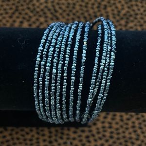 Vintage 70’s Nordstrom Deep purple/ Navy blue beaded 12 strand wrap bracelet